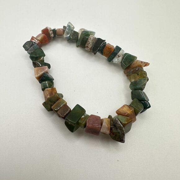 Stunning stretchy jasper, agate chipped bracelet! - Picture 13 of 14
